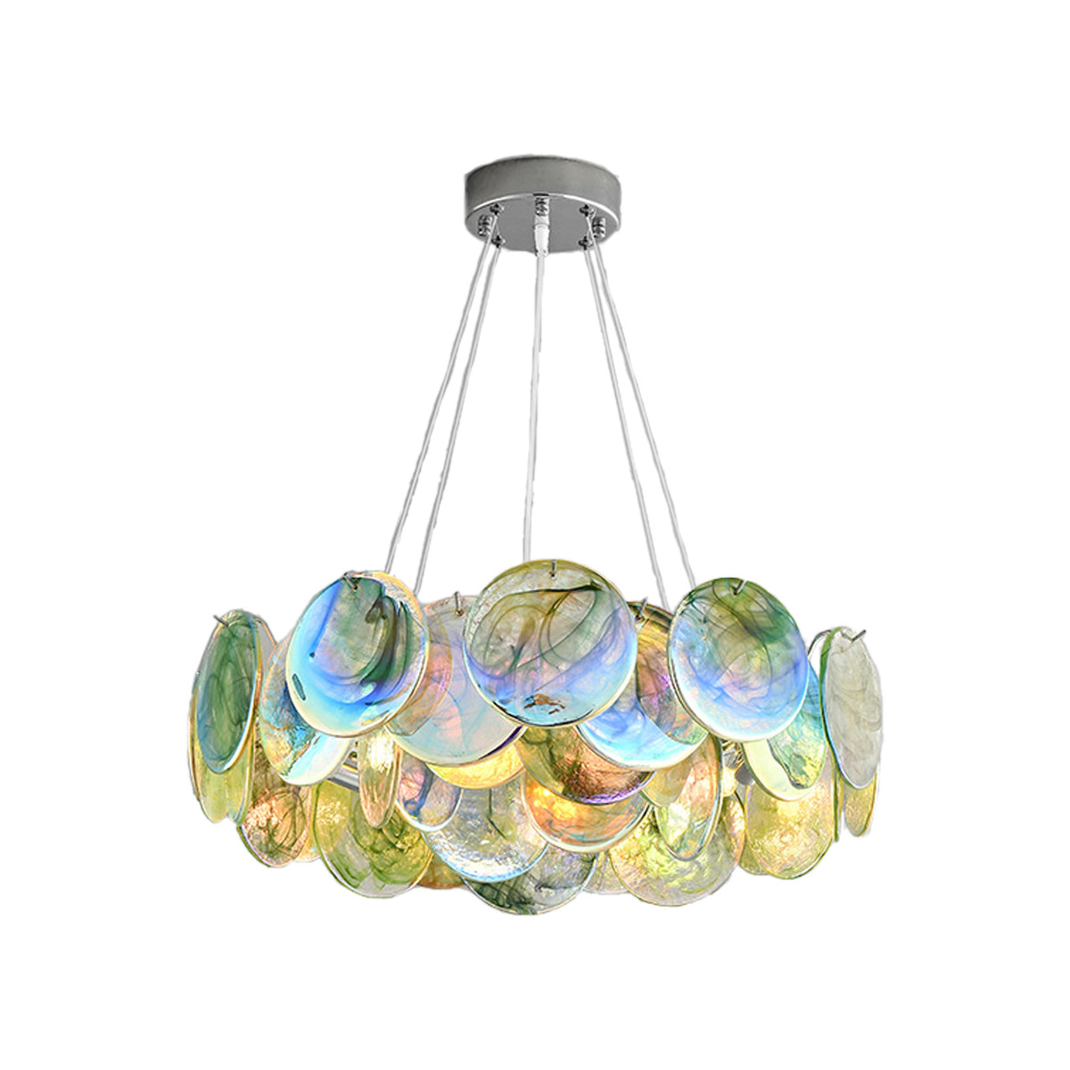 Vistosi Murano Disc Glass Chandelier