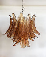 Italian Murano leaf glass chandelier