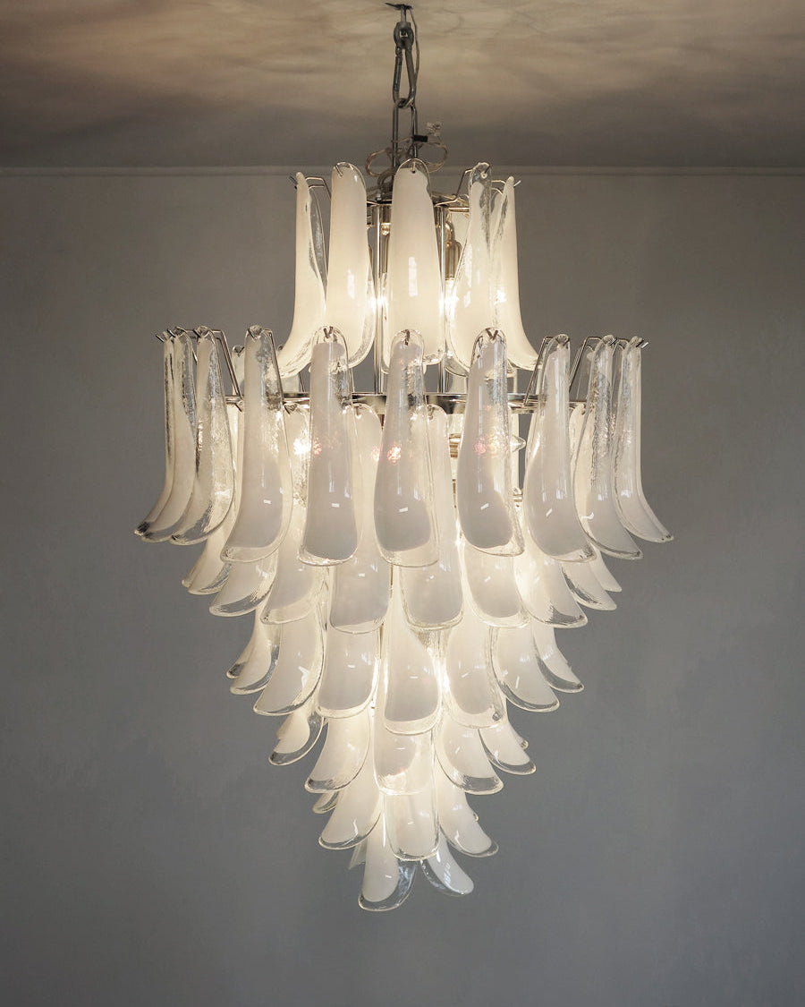 Elongated Murano hand-blown glass chandelier