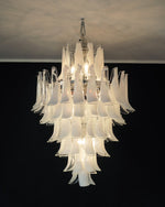 Elongated Murano hand-blown glass chandelier