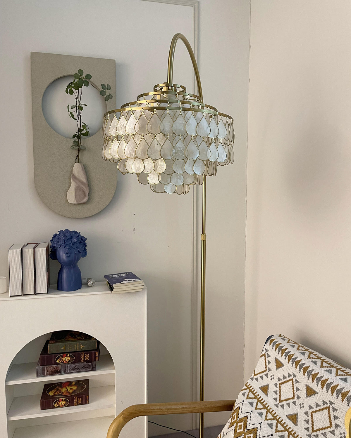 Golden Arc Scallop Shade Floor Lamp