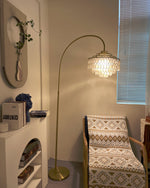 Golden Arc Scallop Shade Floor Lamp