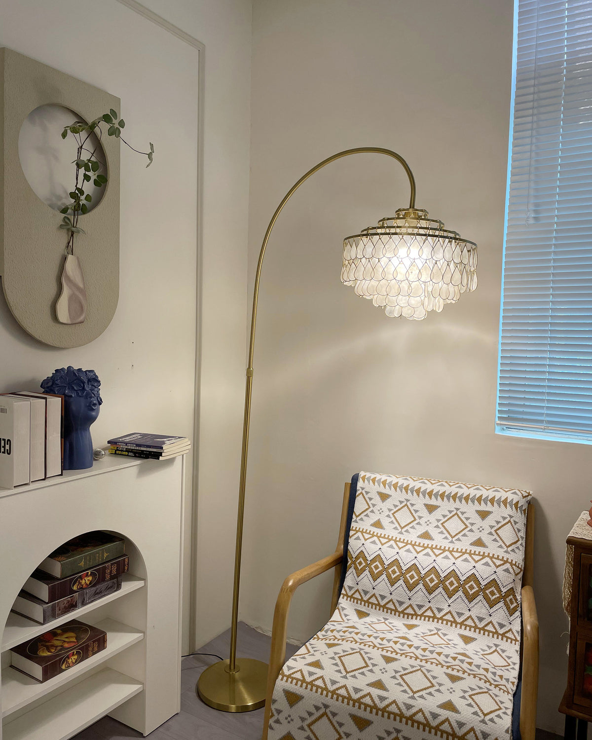 Golden Arc Scallop Shade Floor Lamp