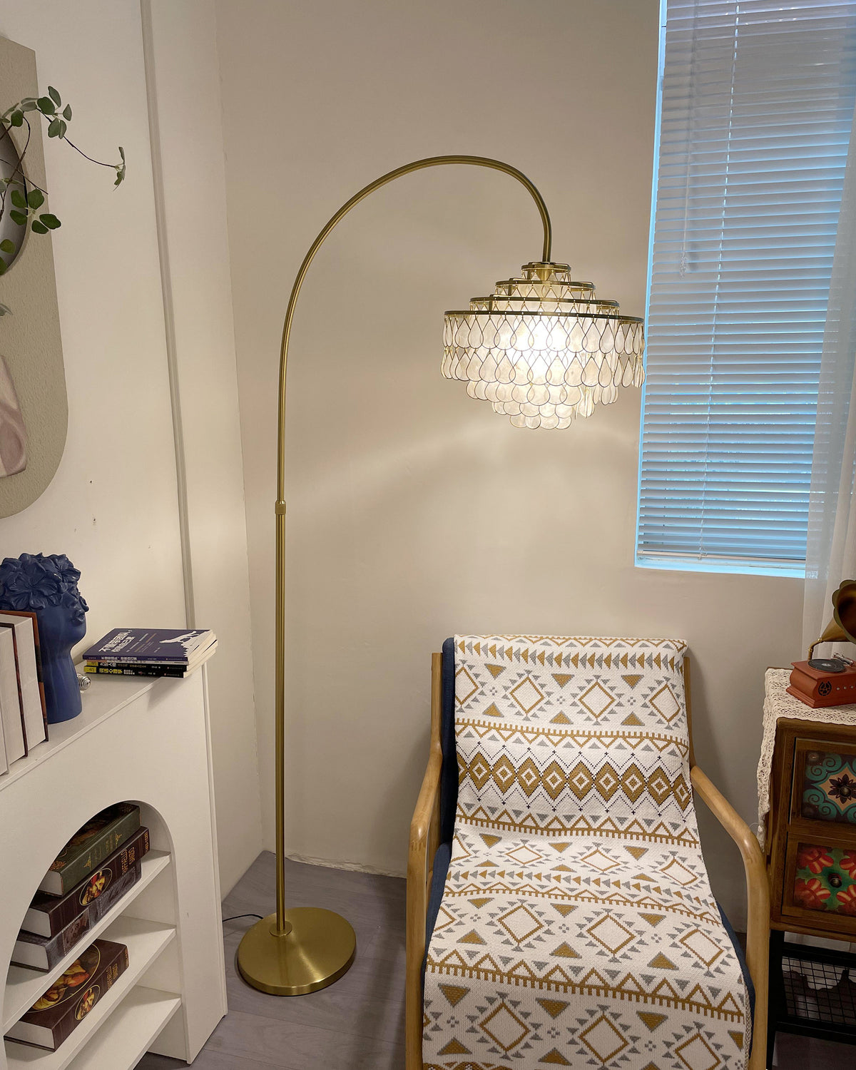 Golden Arc Scallop Shade Floor Lamp