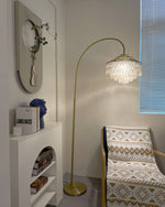 Golden Arc Scallop Shade Floor Lamp