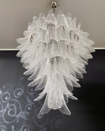 Italian Murano leaf glass chandelier