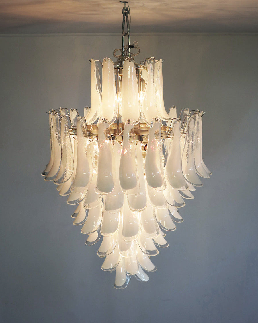 Elongated Murano hand-blown glass chandelier