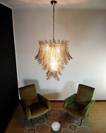 Italian Murano leaf glass chandelier