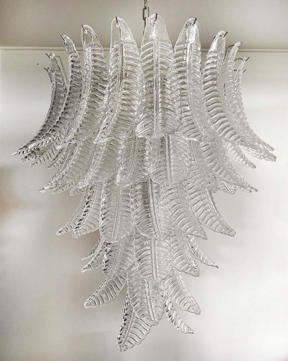 Italian Murano leaf glass chandelier