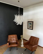 Italian Murano leaf glass chandelier