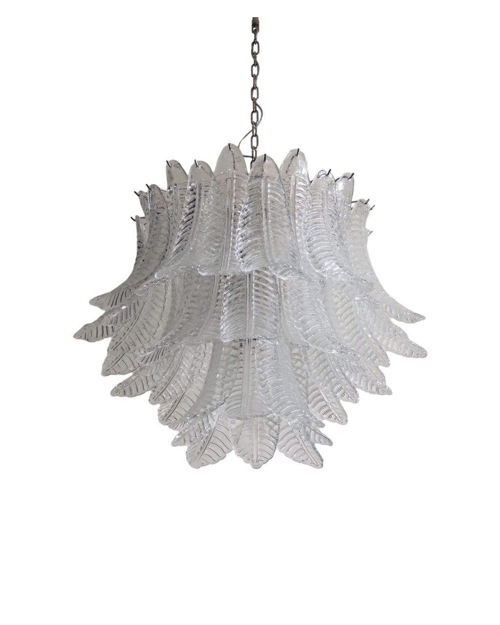 Italian Murano leaf glass chandelier