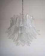 Italian Murano leaf glass chandelier