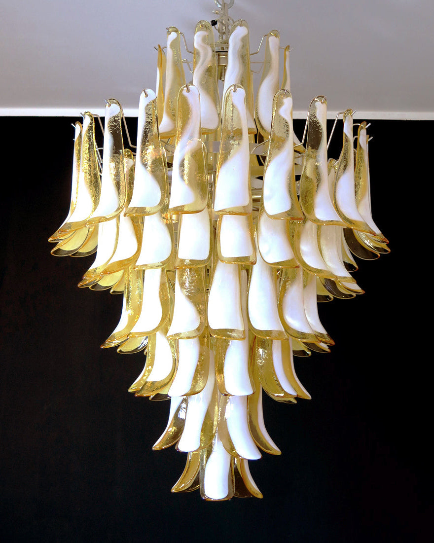 Elongated Murano hand-blown glass chandelier