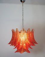 Italian Murano leaf glass chandelier