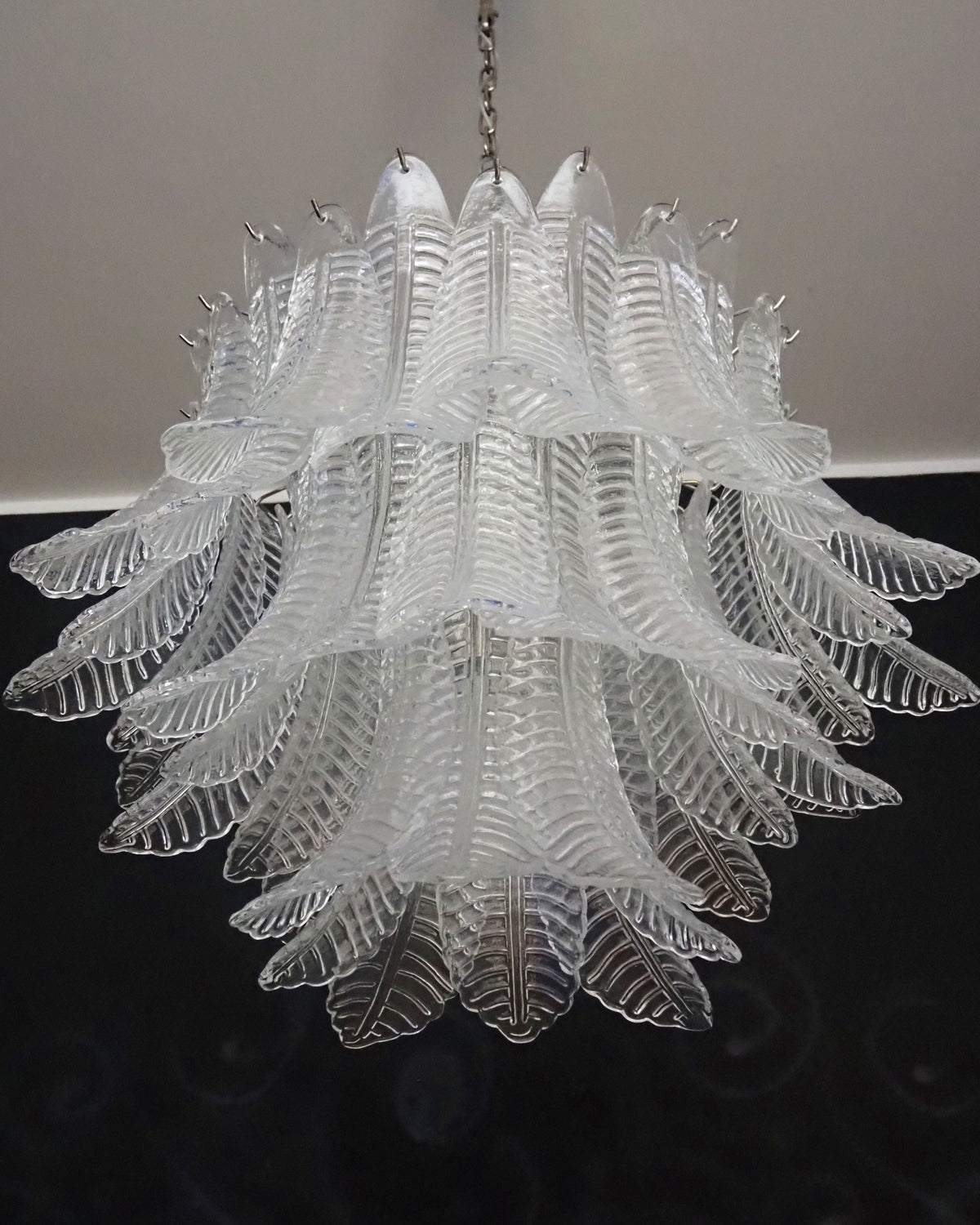 Italian Murano leaf glass chandelier