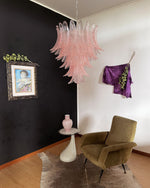 Italian Murano leaf glass chandelier