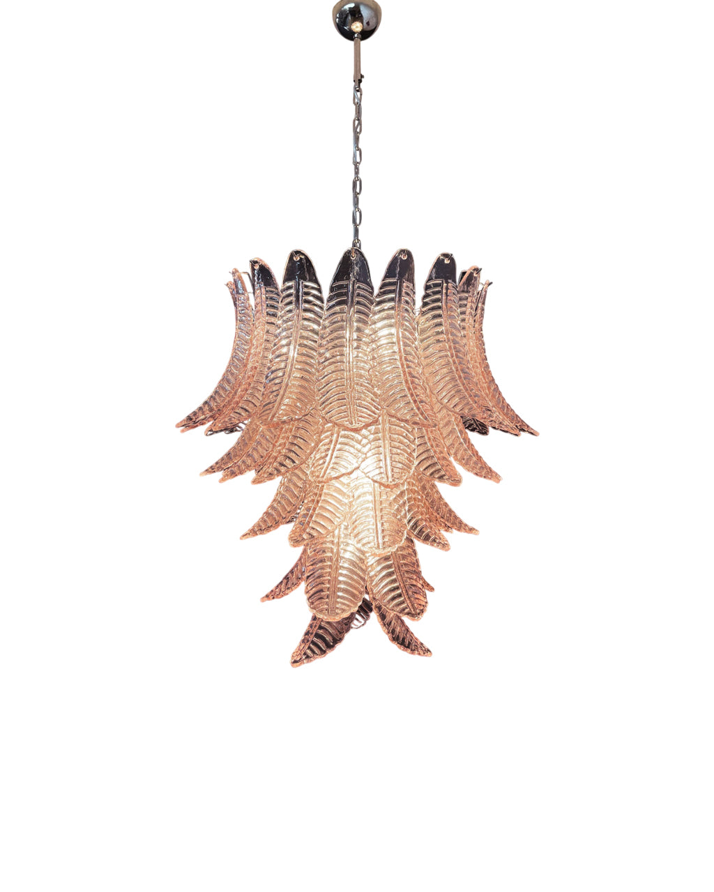 Italian Murano leaf glass chandelier