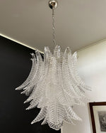 Italian Murano leaf glass chandelier