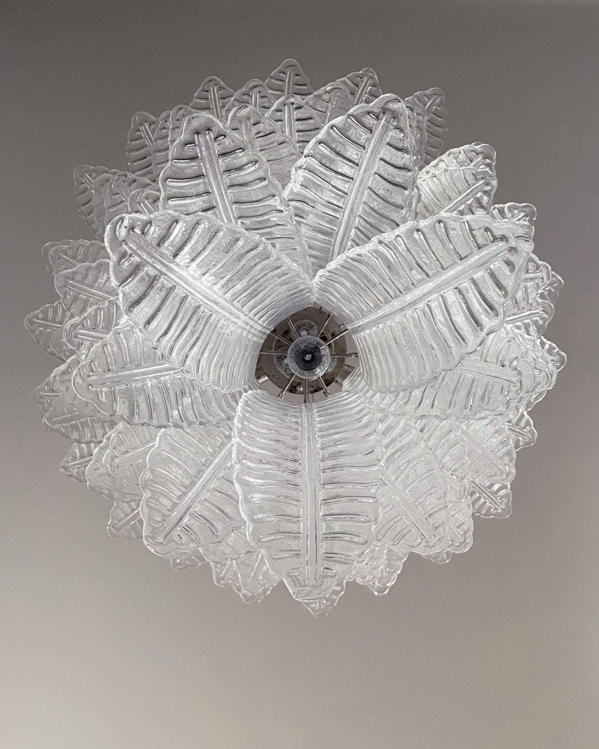 Italian Murano leaf glass chandelier