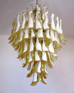 Elongated Murano hand-blown glass chandelier