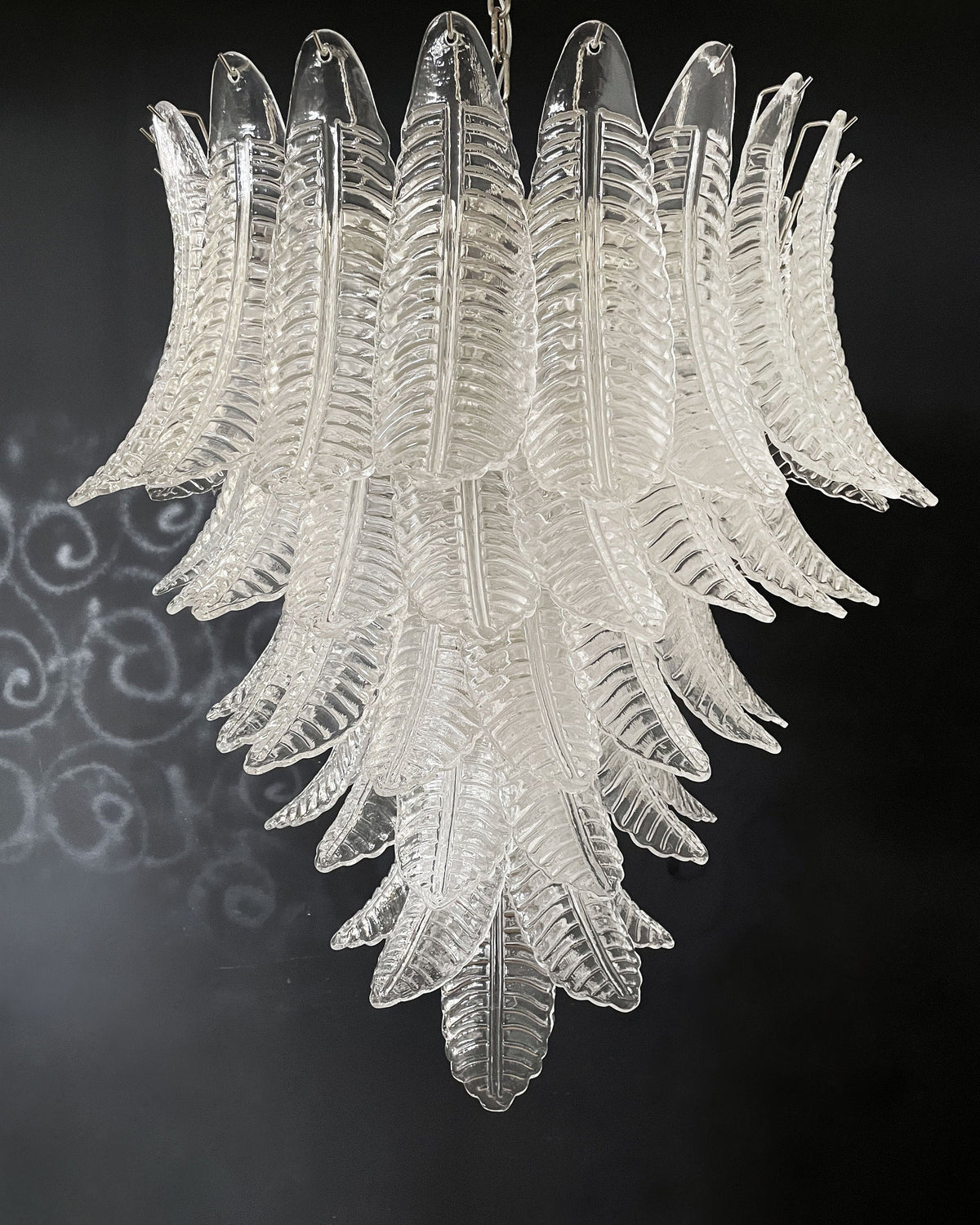 Italian Murano leaf glass chandelier