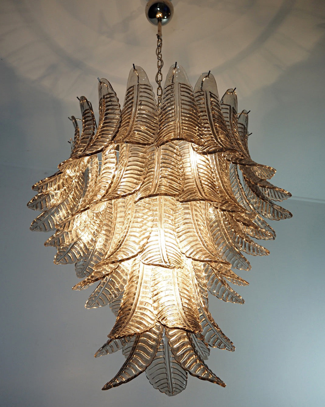 Italian Murano leaf glass chandelier