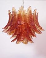 Italian Murano leaf glass chandelier