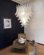 Italian Murano leaf glass chandelier