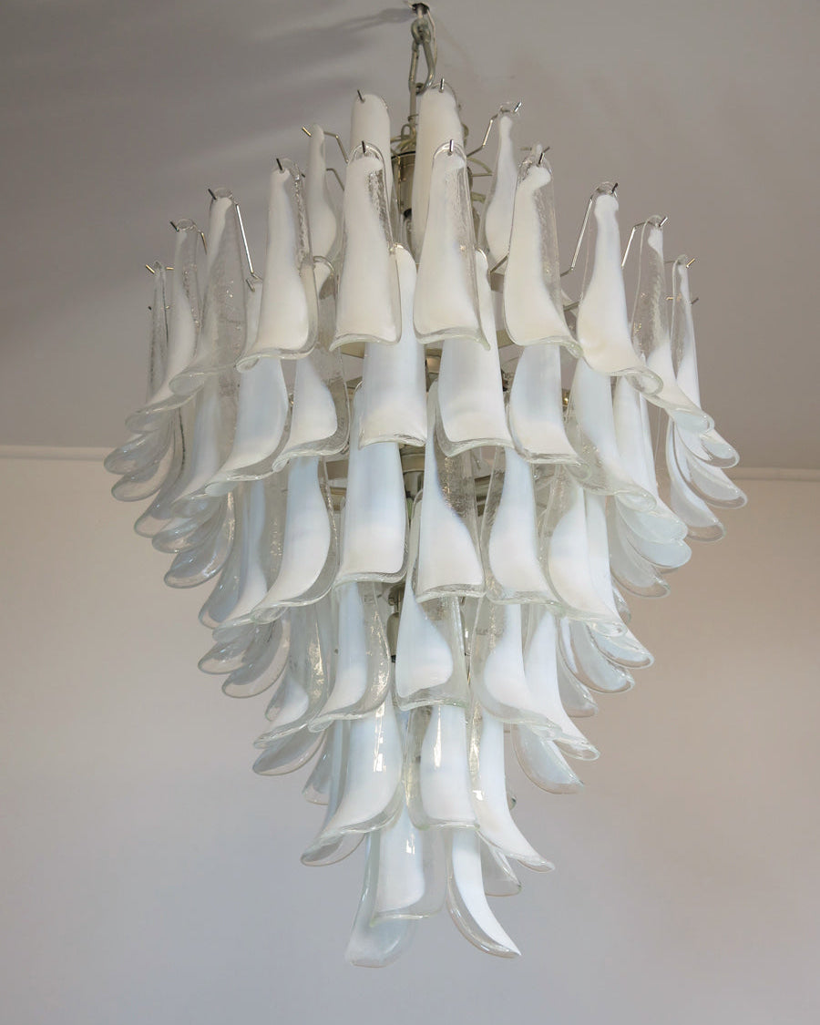 Elongated Murano hand-blown glass chandelier