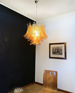 Italian Murano leaf glass chandelier