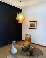 Italian Murano leaf glass chandelier