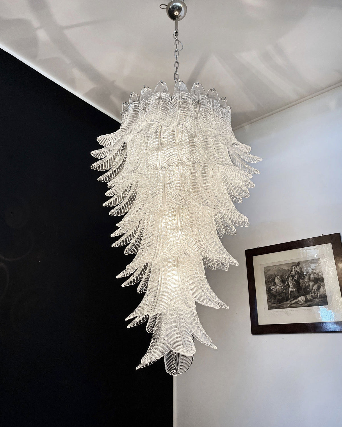 Italian exquisite Murano slender chandelier