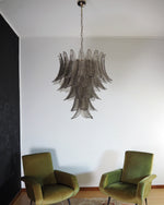 Italian Murano leaf glass chandelier