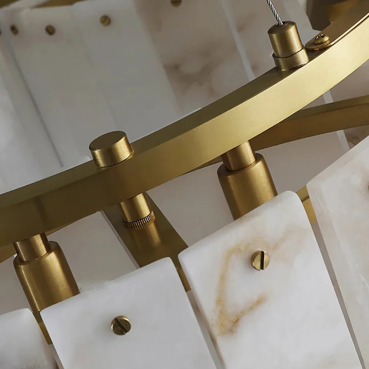 Alabaster Brass Flushmount Ceiling Lamps