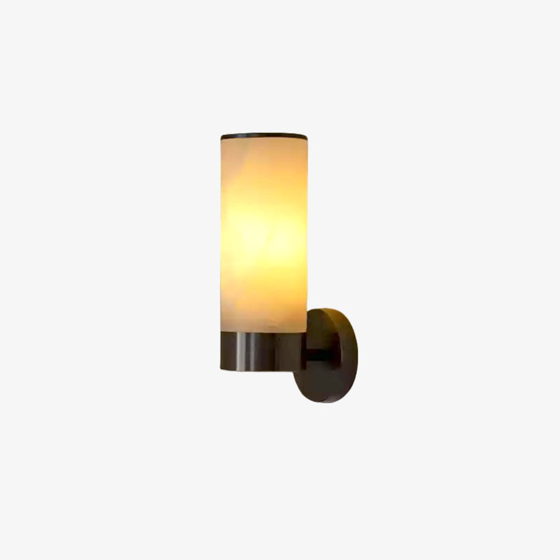 Alabaster Cylindrical Wall Lamp