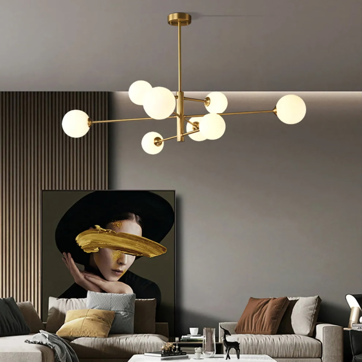 Alabaster Globe Branch Chandelier