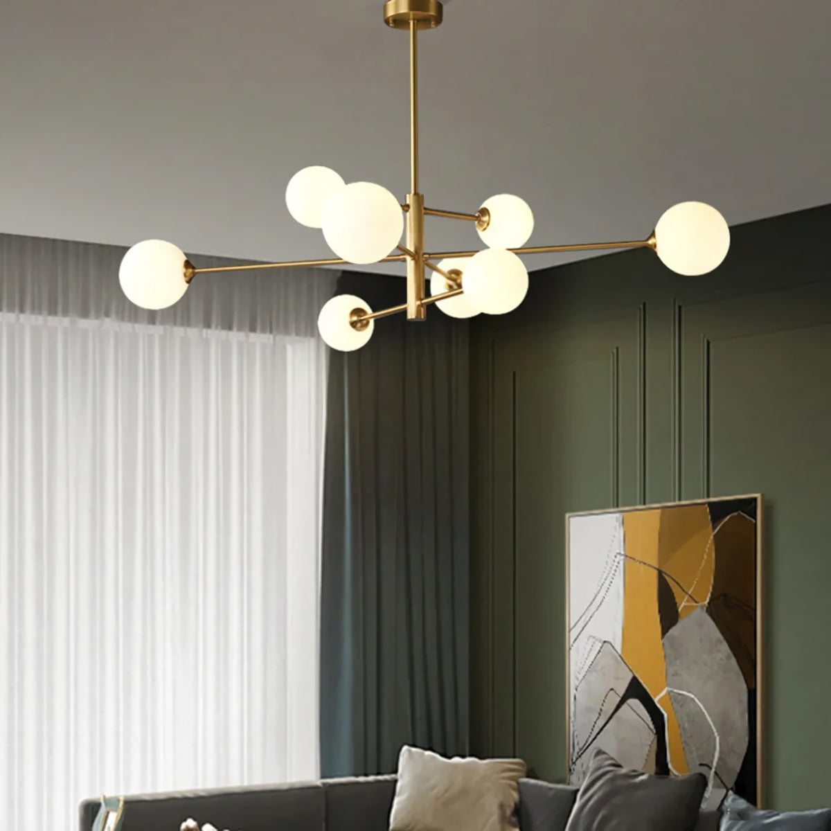 Alabaster Globe Branch Chandelier
