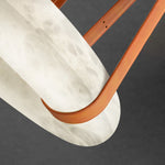 Alabaster Hoop Leather Chandelier