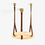 Alabaster Hoop Leather Chandelier