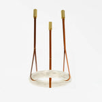 Alabaster Hoop Leather Chandelier