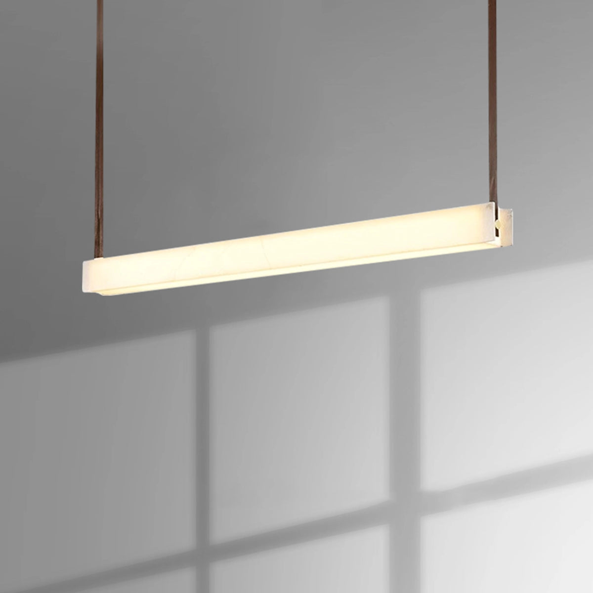 Alabaster Leather Belt Linear Pendant Lamp