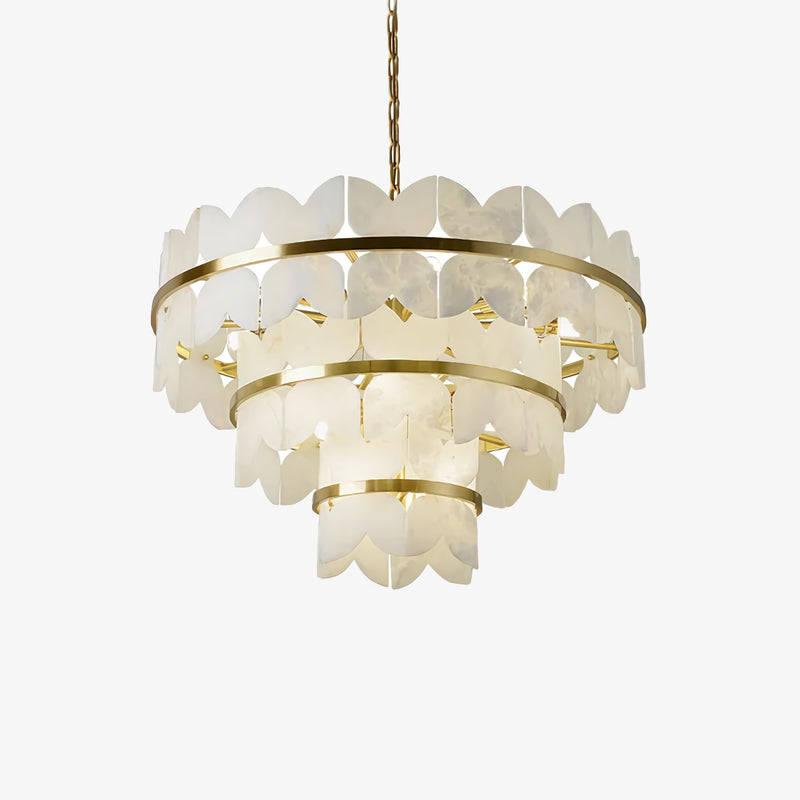 Alabaster Multi-Layer Butterfly Round Chandelier
