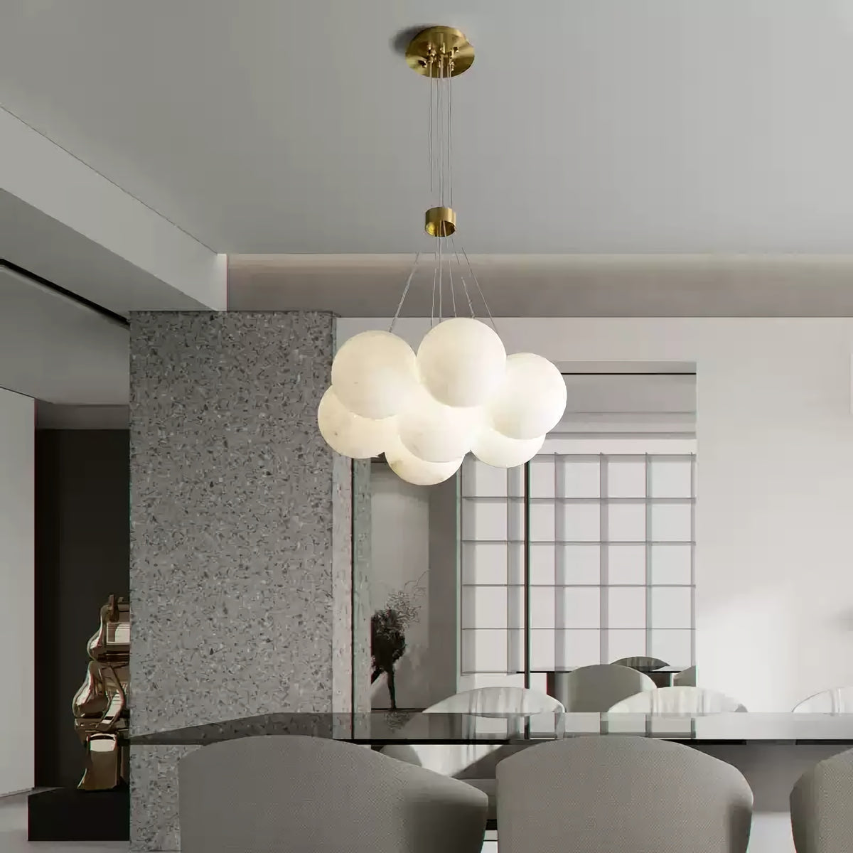 Alabaster Multi-Light Orb Chandelier