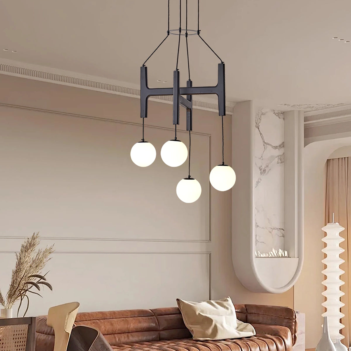 Astra Wood Orb Chandelier