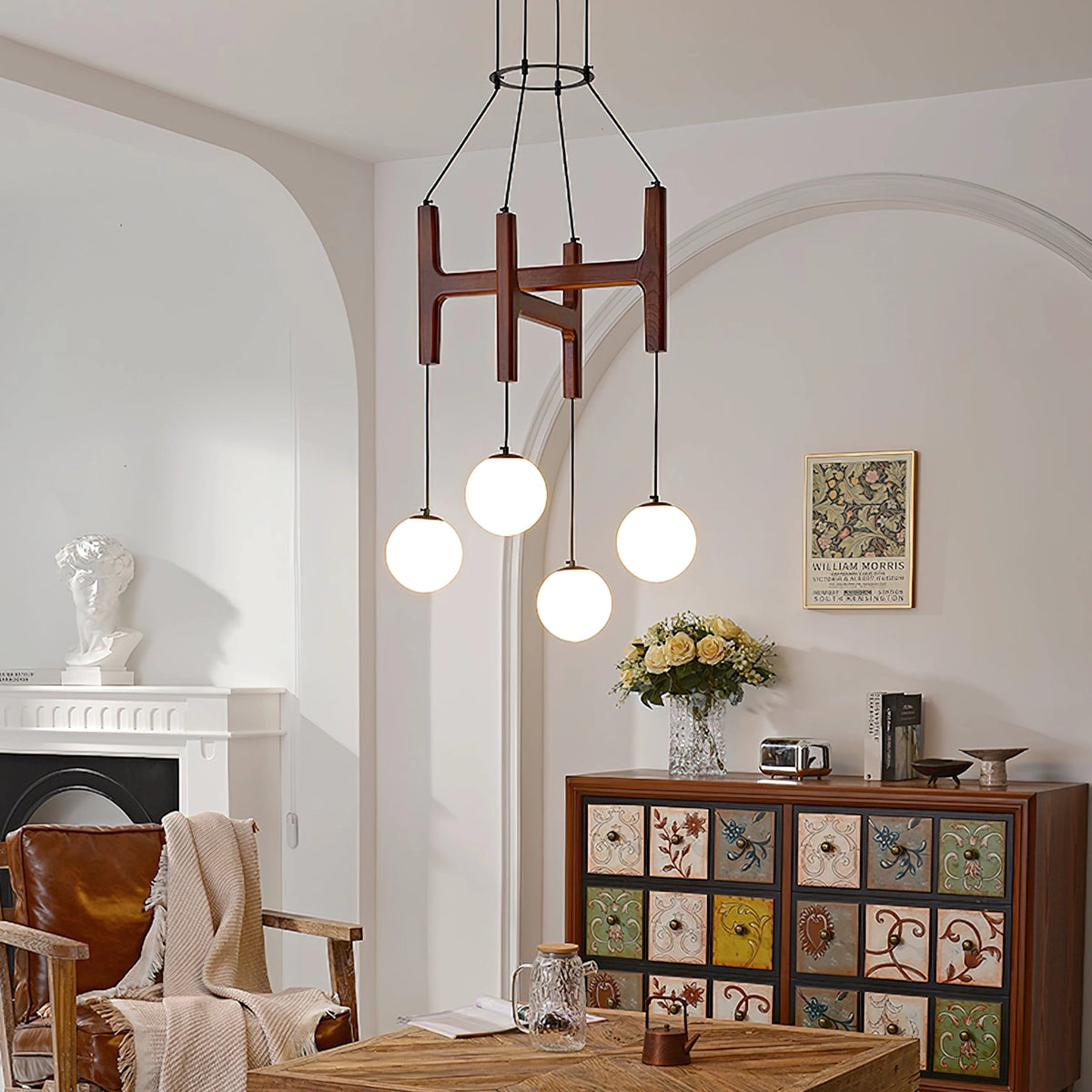 Astra Wood Orb Chandelier