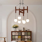 Astra Wood Orb Chandelier