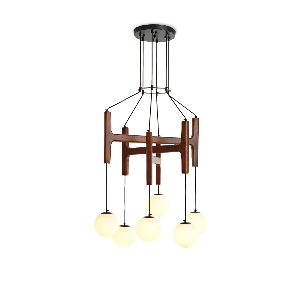 Astra Wood Orb Chandelier