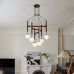 Astra Wood Orb Chandelier