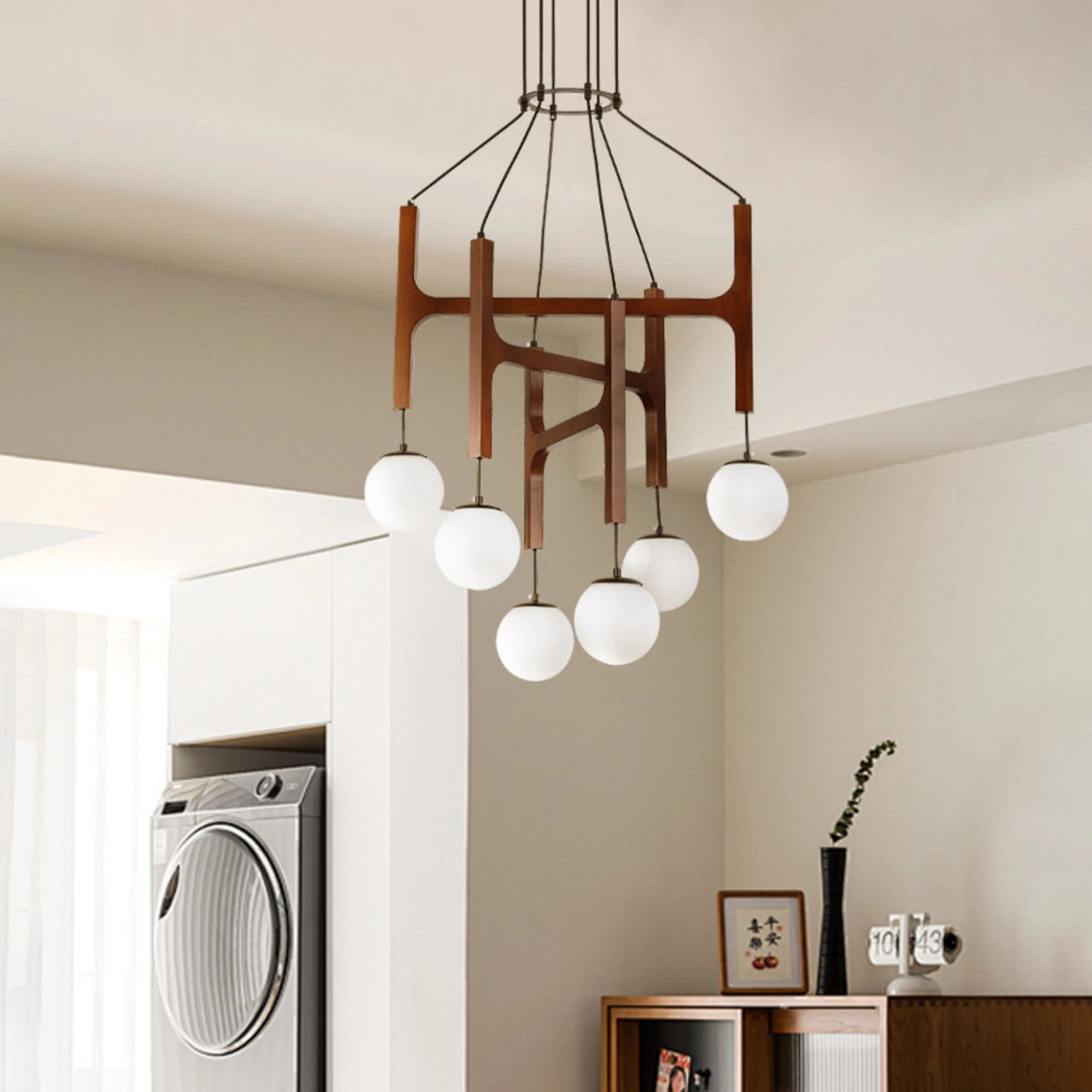 Astra Wood Orb Chandelier