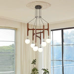 Astra Wood Orb Chandelier